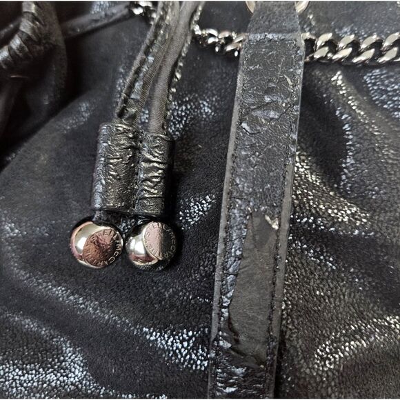 Stella Mccartney Falabella bucket - Black - Women  Stella McCartney Falabella Black Vegan Leather & Chain Crossbody Bucket Bag VGUC